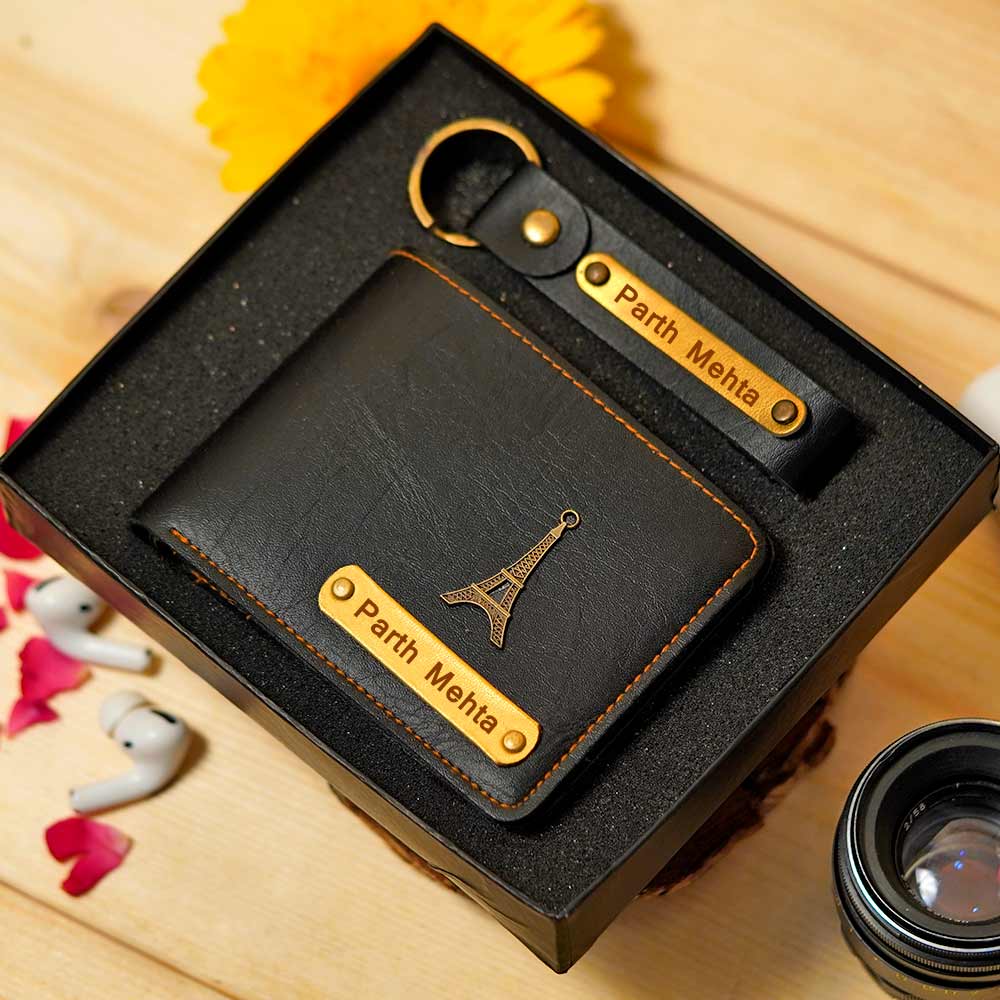 Personalized Men's Wallet & Keychain Combo - Image 20
