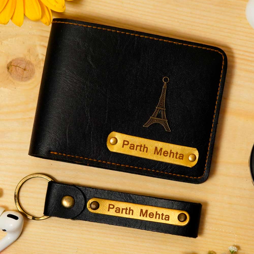 Personalized Men's Wallet & Keychain Combo - Image 21