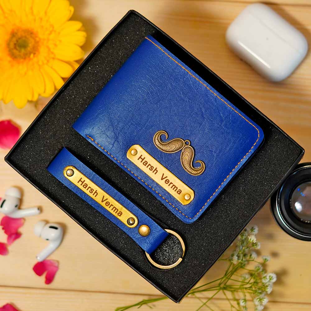 Personalized Men's Wallet & Keychain Combo - Image 4