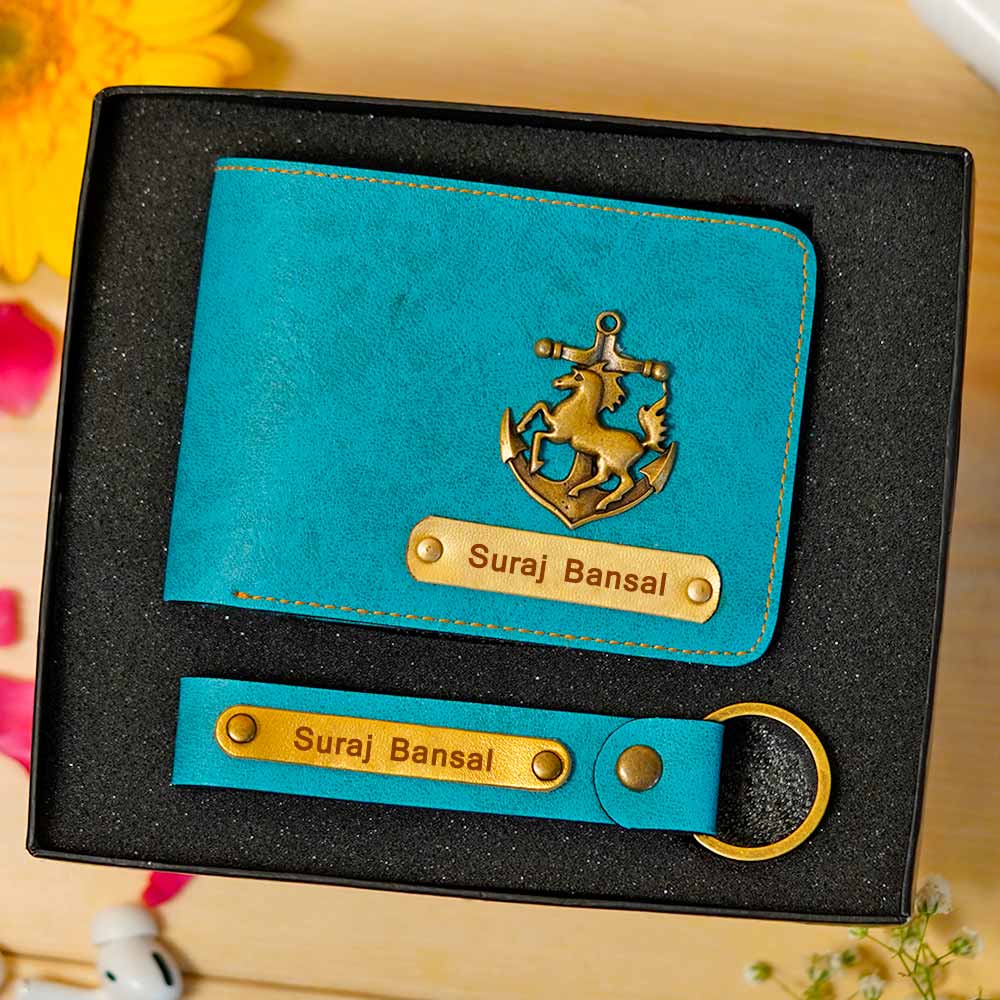 Personalized Men's Wallet & Keychain Combo - Image 6