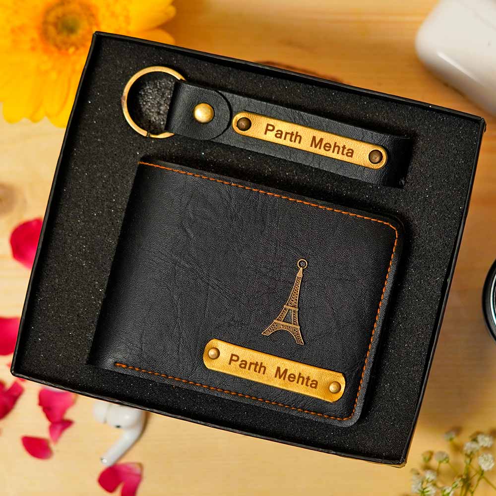 Personalized Men's Wallet & Keychain Combo - Image 7