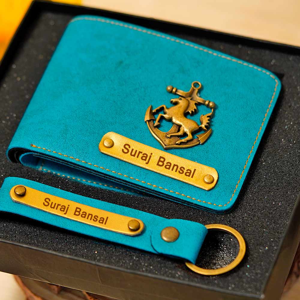 Personalized Men's Wallet & Keychain Combo - Image 8