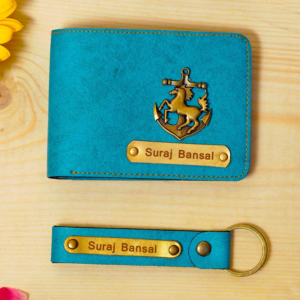Personalized Men's Wallet & Keychain Combo - Image 9