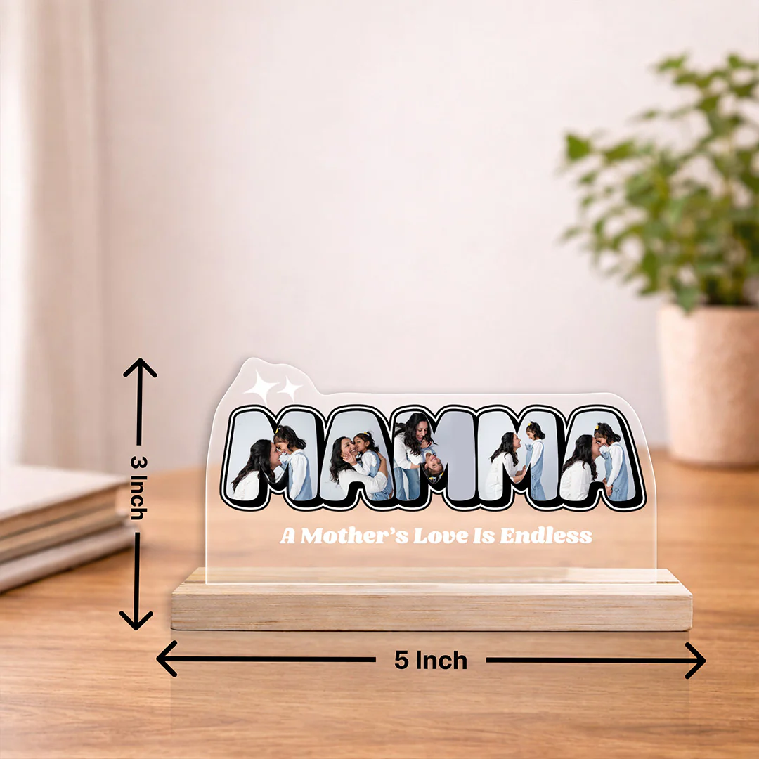 Personalized MOM Photo Acrylic Table Stand-3x5" - Image 3
