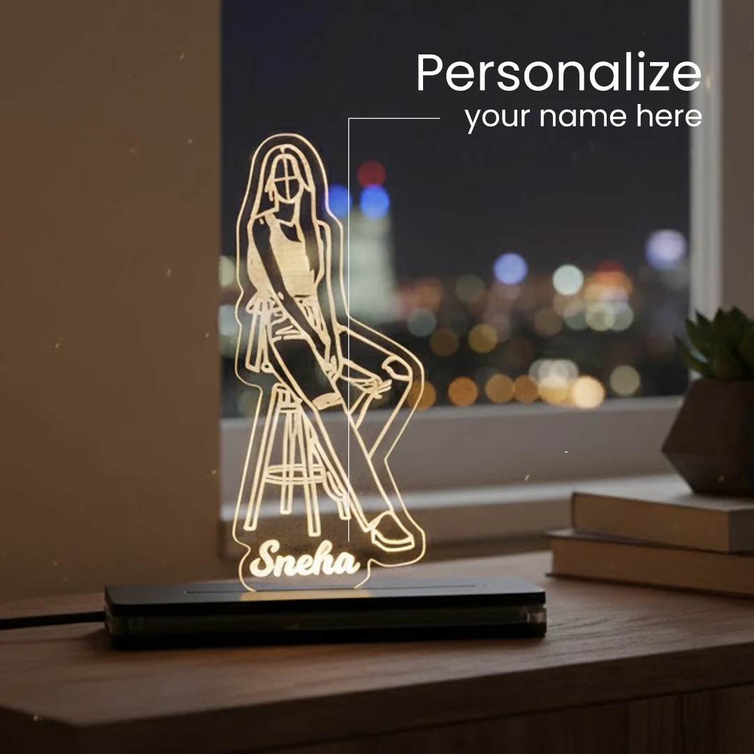 Personalized Name Acrylic LED Lamp-4×6" - Image 2