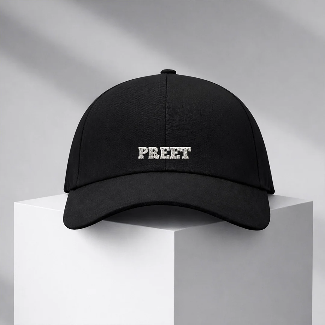 Personalized Name Printed Black Cap - Image 4