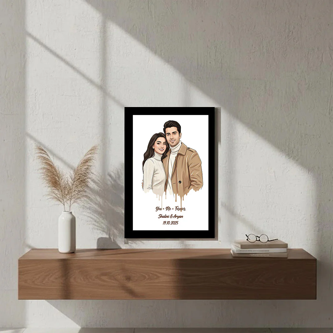 Personalized Oil Paint Style Couple Portrait Frame (8×12") - Image 3
