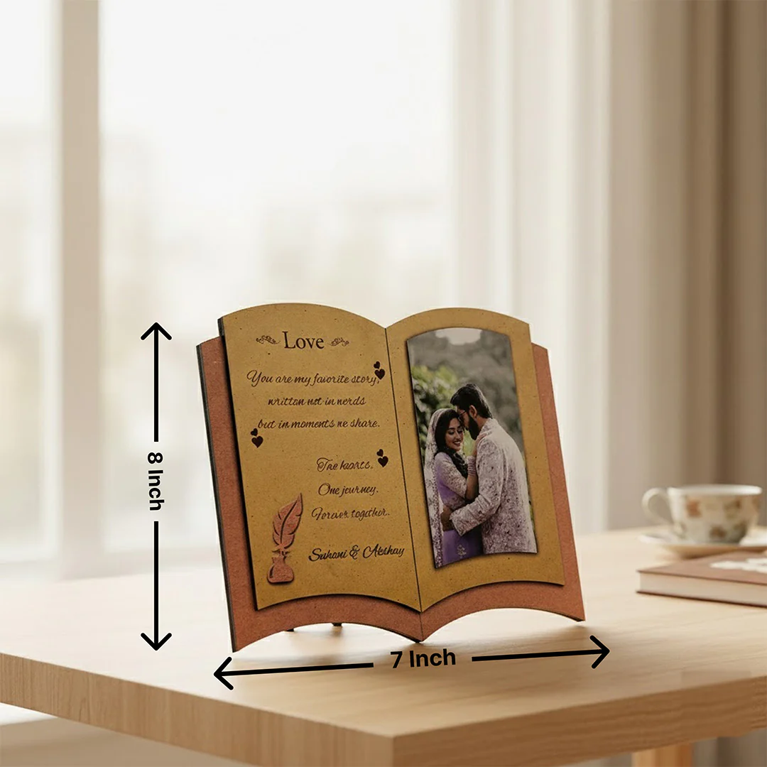 Personalized Open Book Photo Frame (7×8”) - Image 2