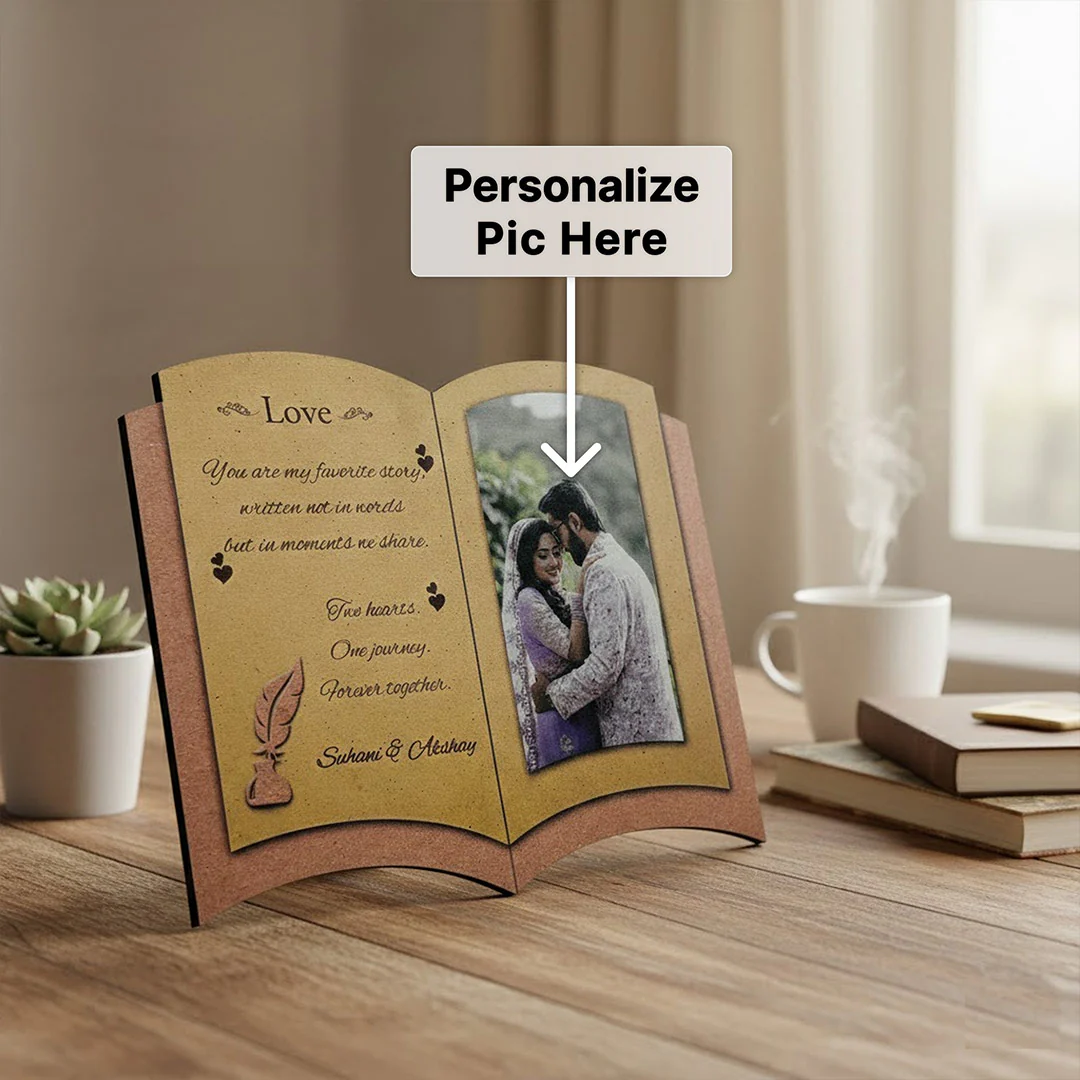 Personalized Open Book Photo Frame (7×8”) - Image 3