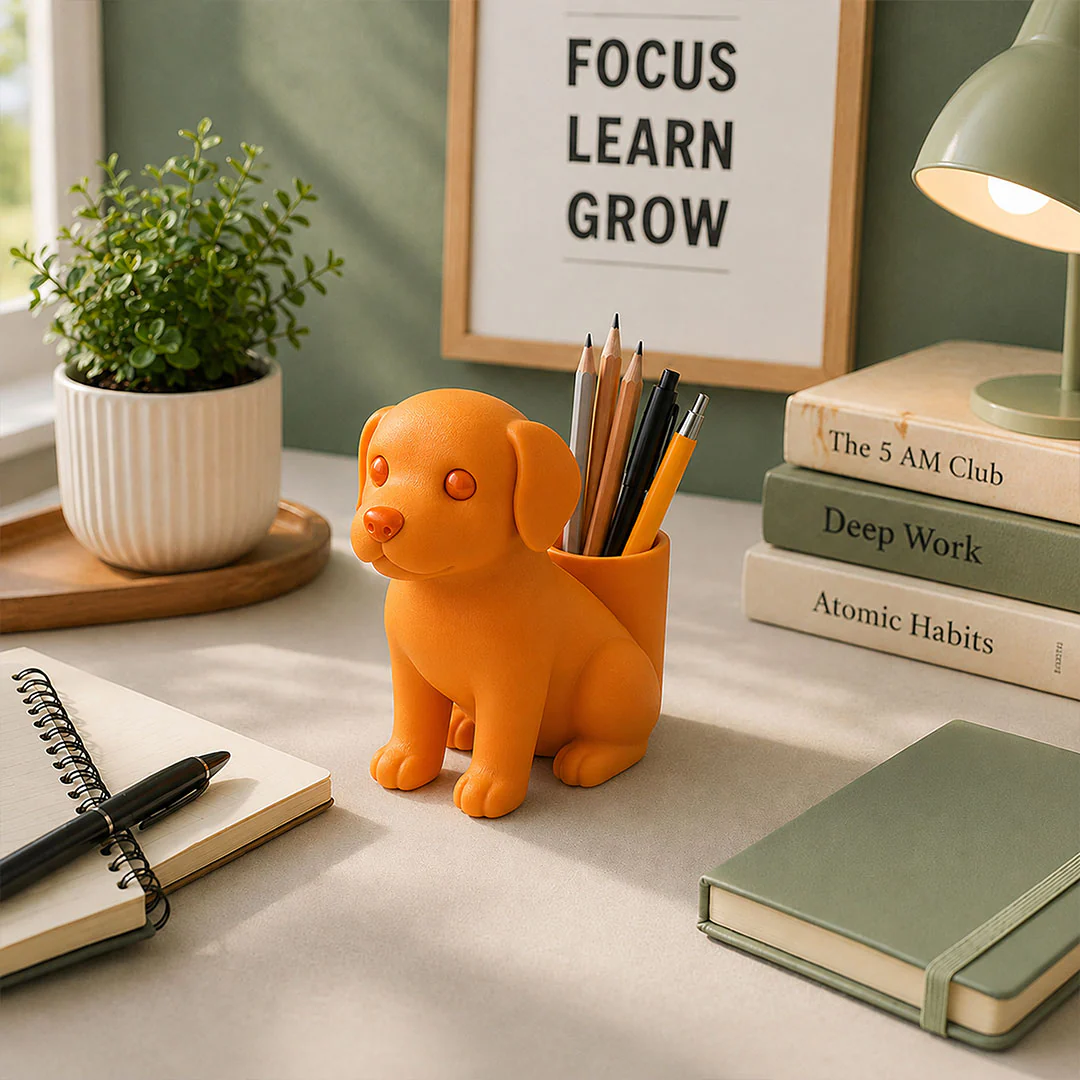 Personalized Orange Dog Pen Holder|Organizer Gift for Dog Lovers - Image 3