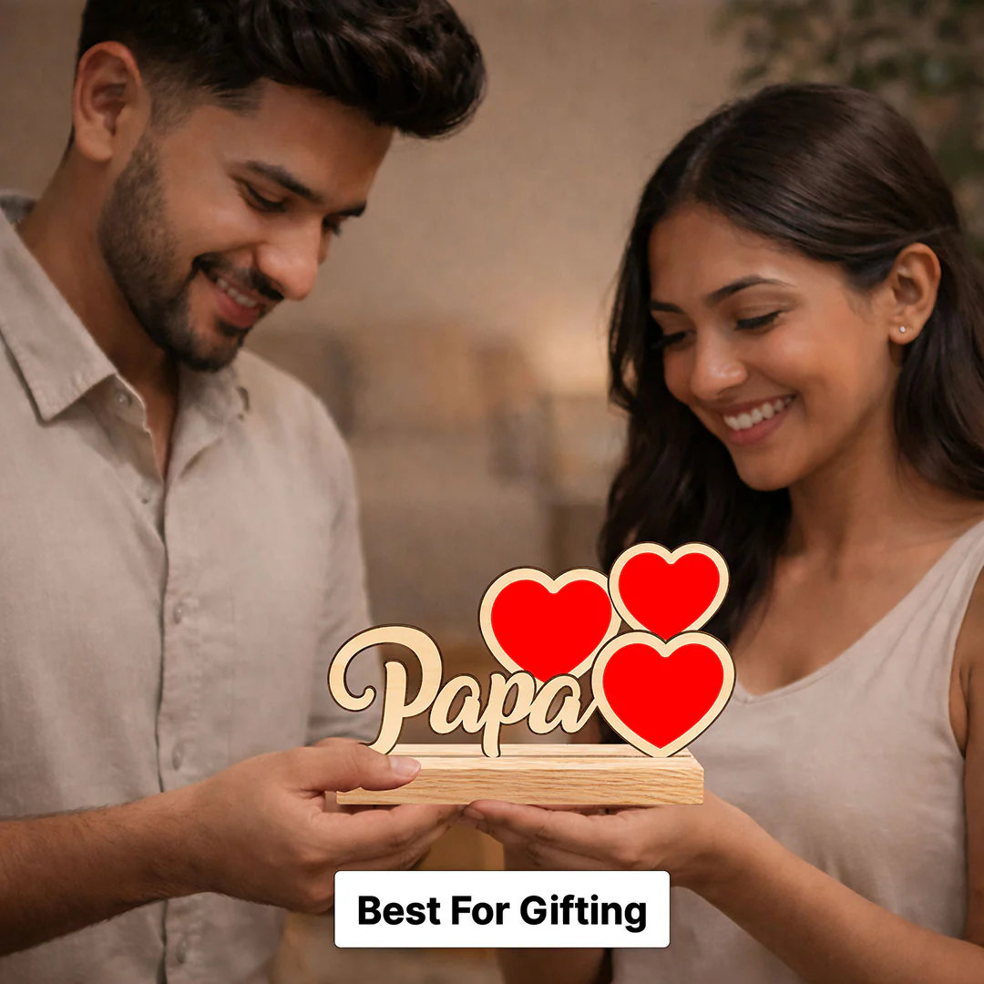 Personalized Papa Wooden Photo Frame with Custom Photos | Emotional Gift for Father, Dad & Family Keepsake - 9.5x5" - Image 5