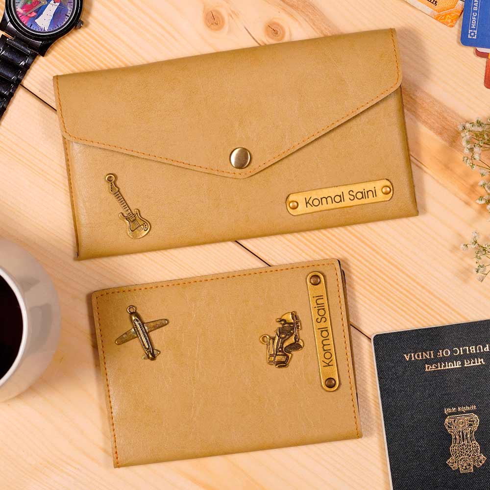 Personalized Passport Cover & Ladies Clutch Combo - Image 11