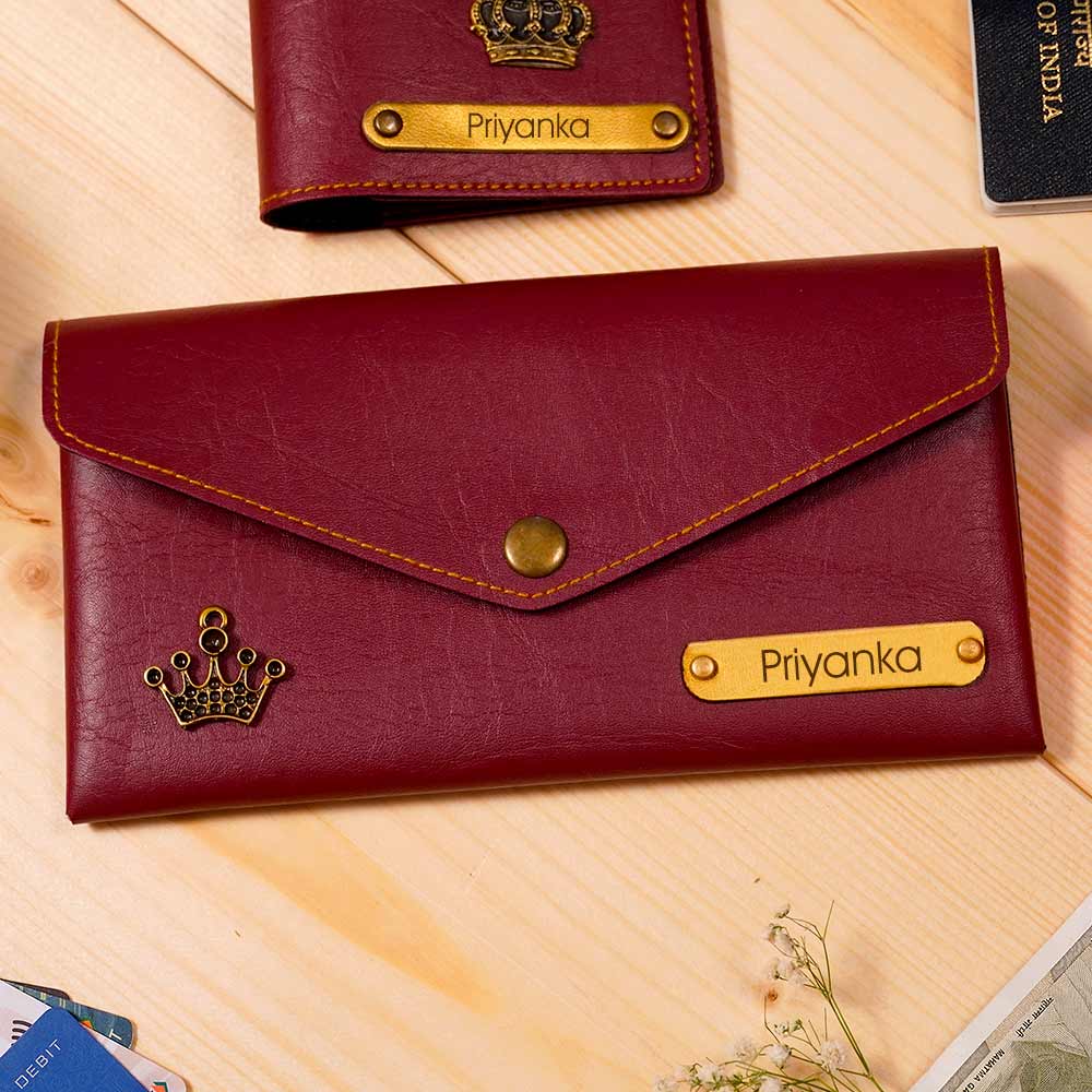 Personalized Passport Cover & Ladies Clutch Combo - Image 15