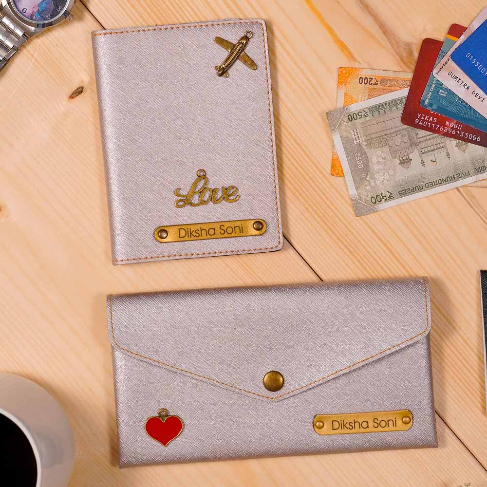 Personalized Passport Cover & Ladies Clutch Combo - Image 21