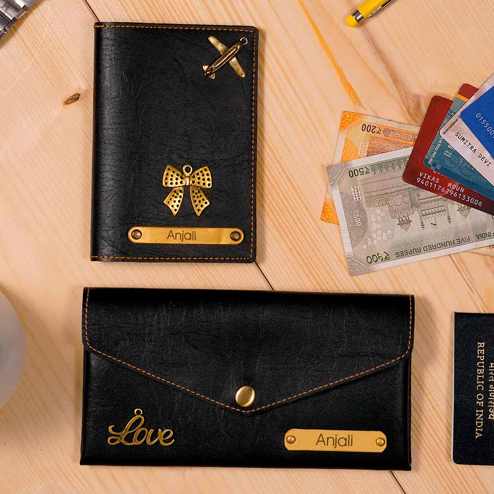 Personalized Passport Cover & Ladies Clutch Combo - Image 23