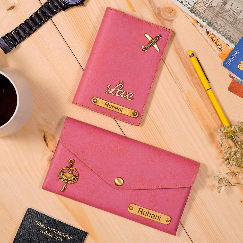 Personalized Passport Cover & Ladies Clutch Combo - Image 8