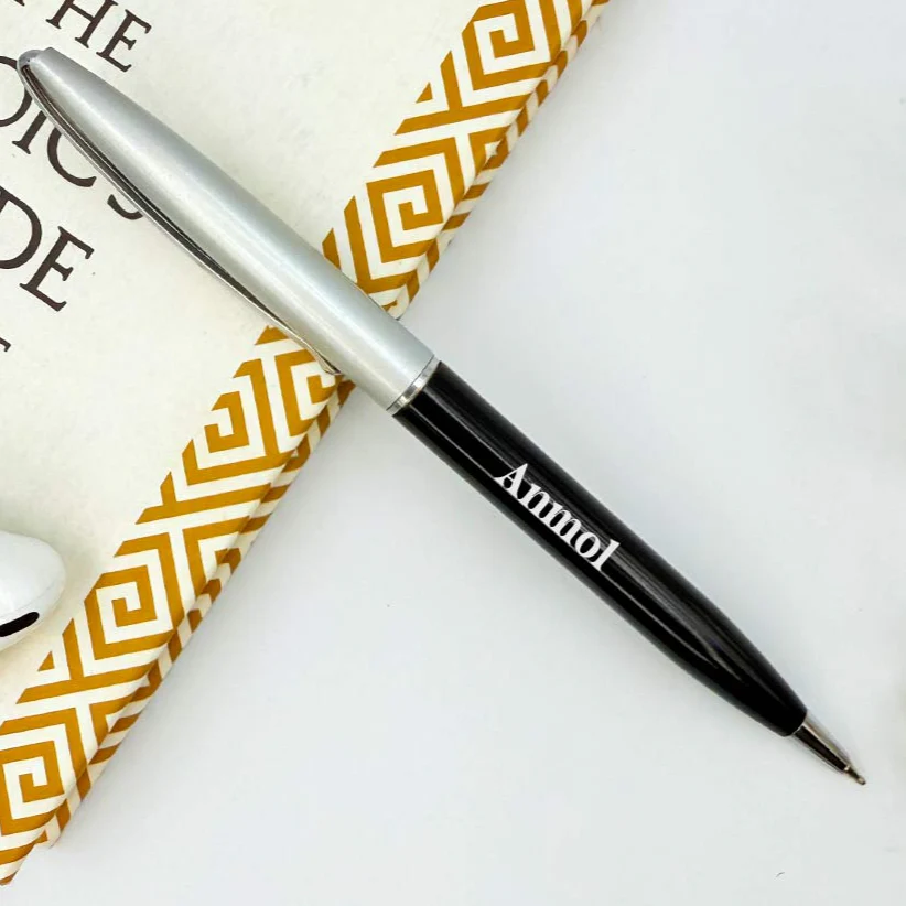 Personalized Pen Classy Black Glossy Finish With Silver Cap - Image 3