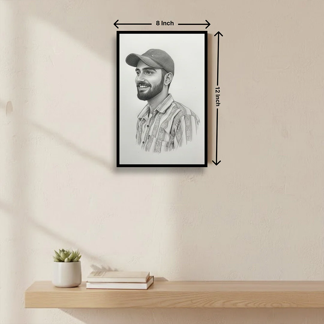 Personalized Pencil Sketch Portrait Wall Frame - Image 2