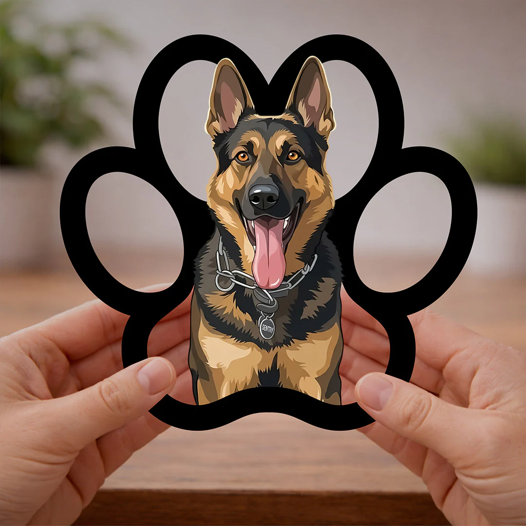 Personalized Pet Paw Wall Frame | Dog Portrait Wall Décor (9x9") - Image 4