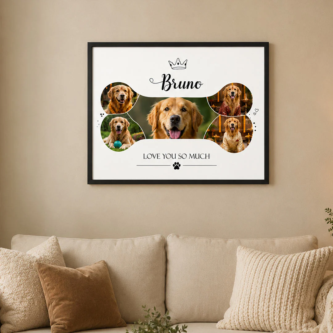 Personalized Pet Photo Collage Frame | Emotional Dog Lover Gift for Pet Parents & Animal Lovers