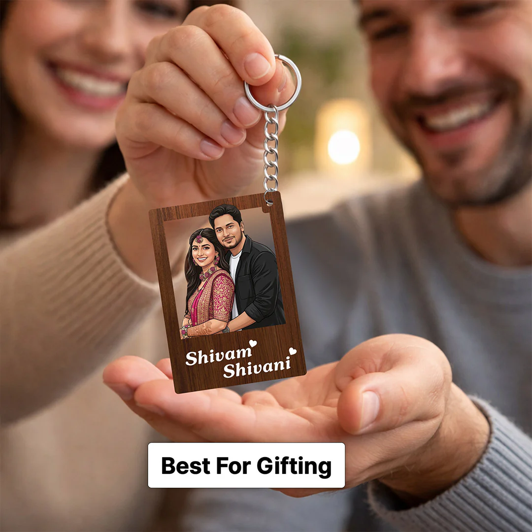 Personalized Photo Cutout Wooden Keychain-2x2.5" - Image 5