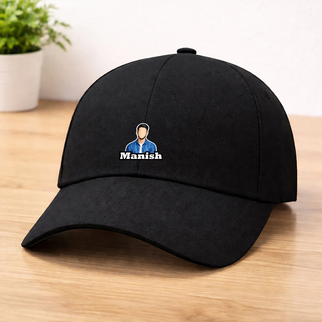 Personalized Photo Printed Black Cap - Image 4