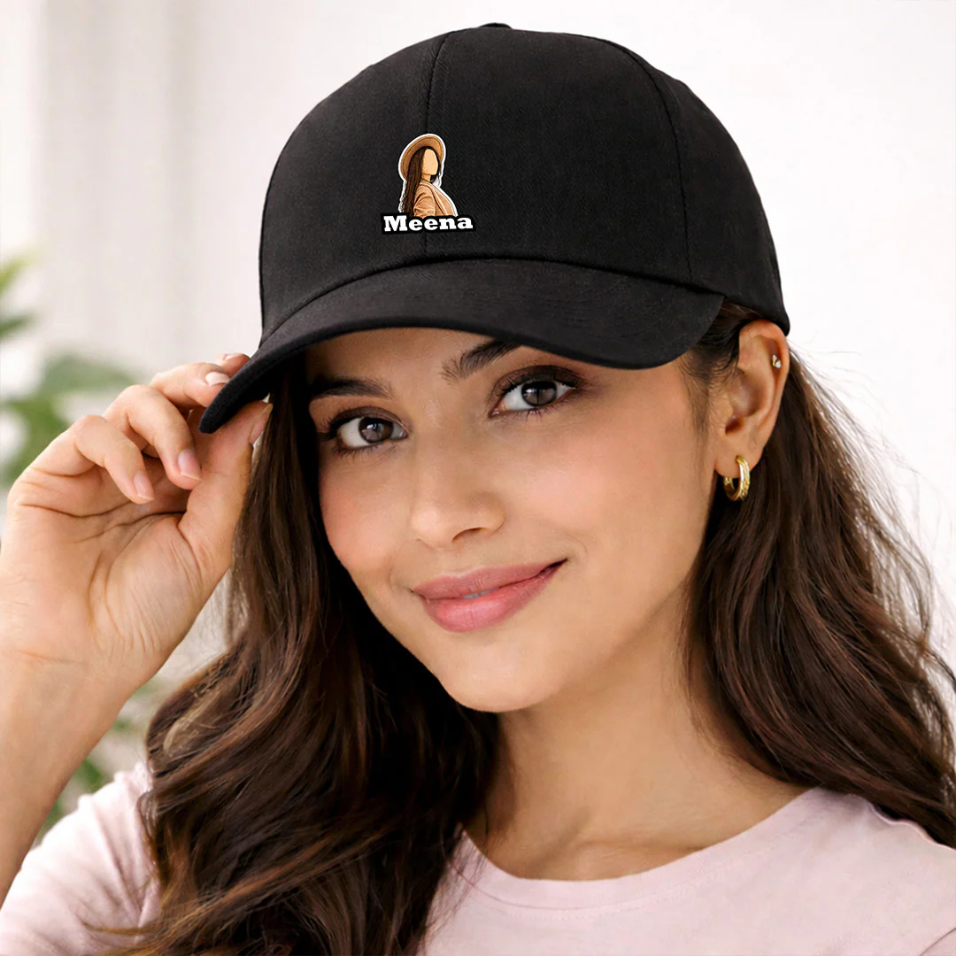 Personalized Photo Printed Black Cap for Women - Image 5