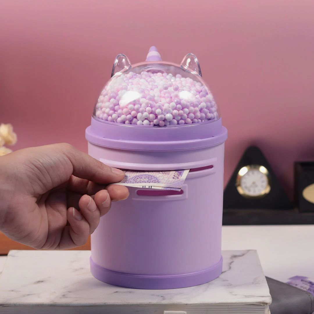 Personalized Plastic Piggy Bank -Unicorn Design Gullak for Girls - Image 7