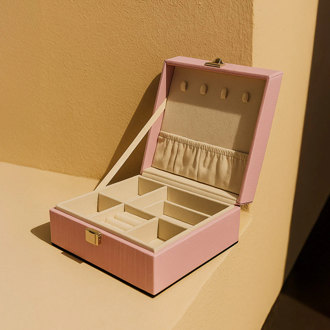 Personalized Pink Leatherette Jewellery Box - Image 5
