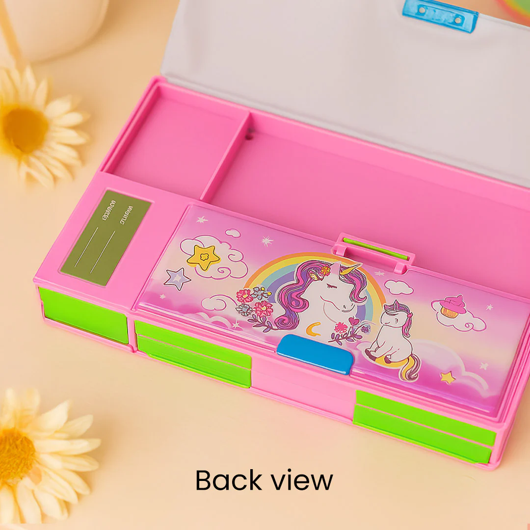 Personalized Pink Unicorn Pencil Box - Image 4