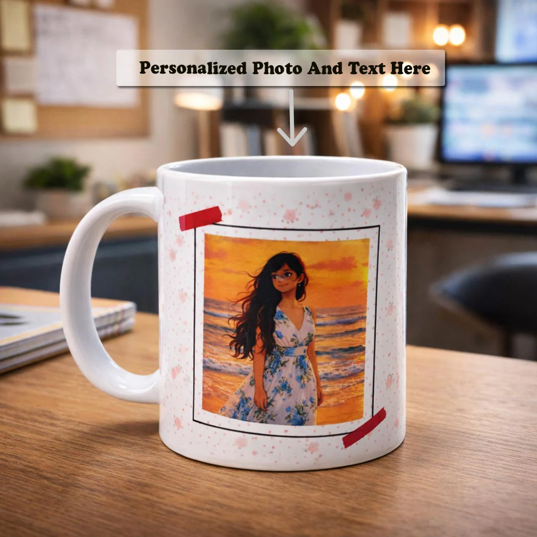Personalized Polaroid Style Photo Mug – 250ml - Image 2