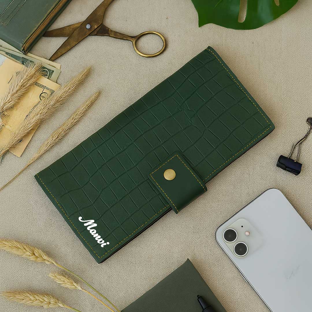 Personalized Premium Croc-Textured Wallet - Image 7