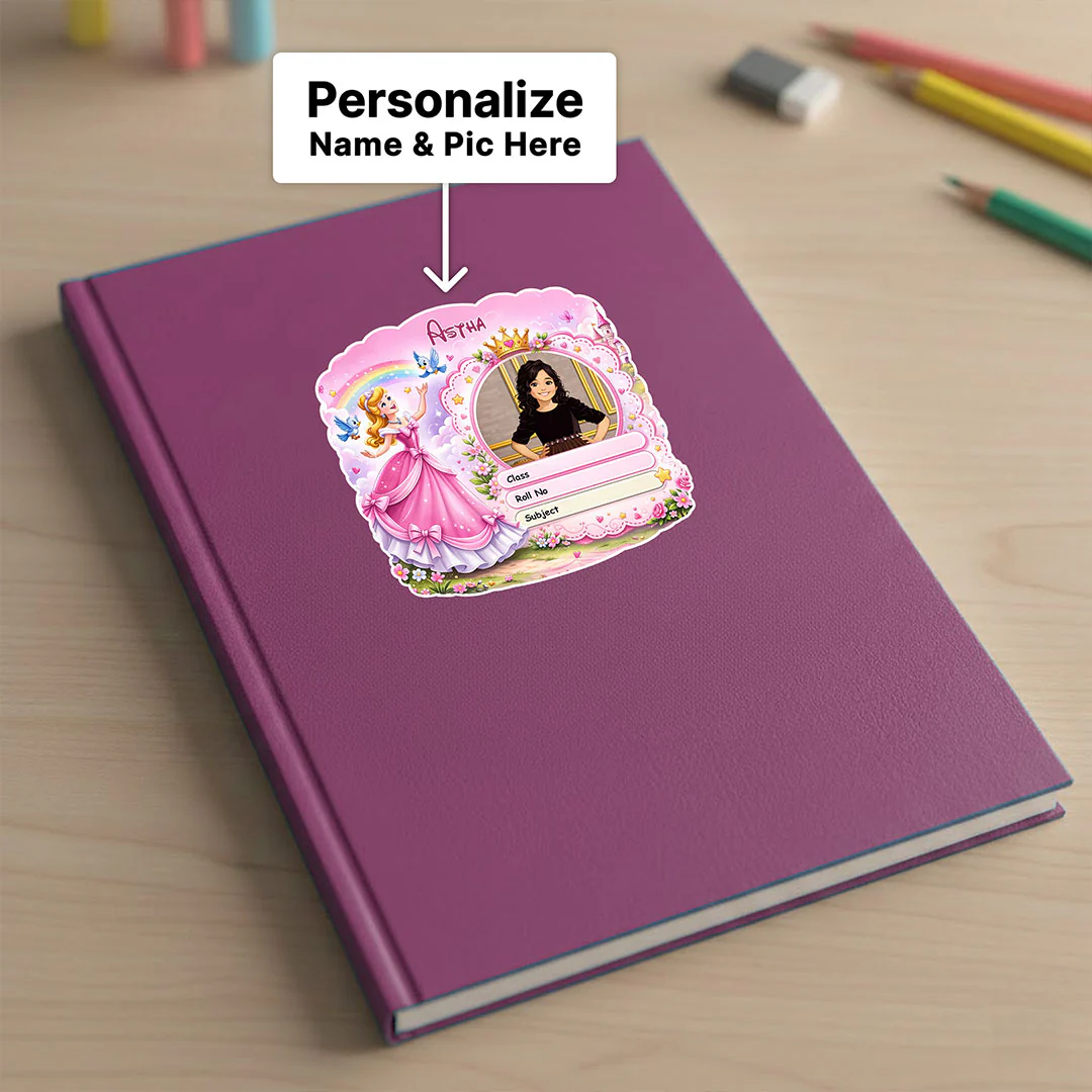 Personalized Princess Fairy Theme Kids Name Slips (2x3 Inch, 24 Stickers) - Image 3