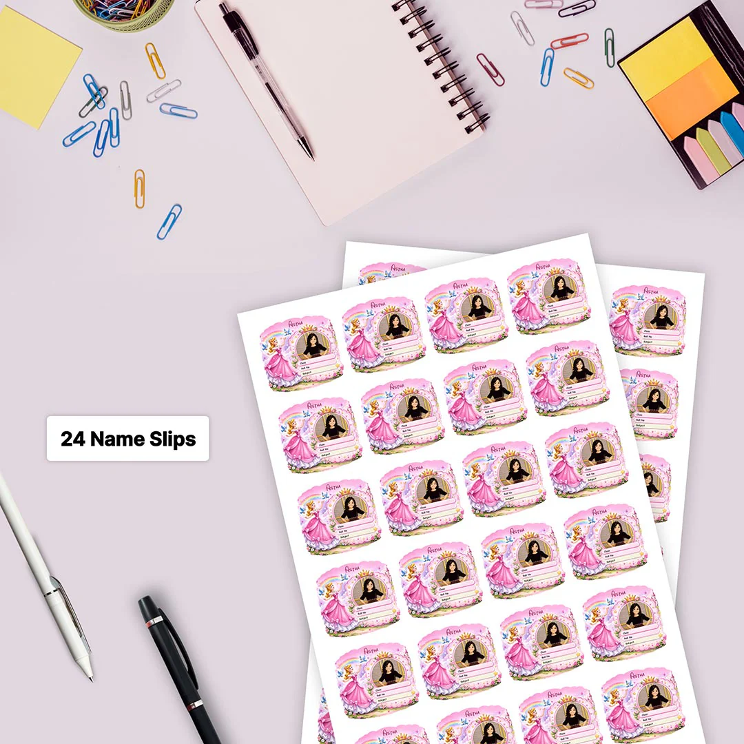 Personalized Princess Fairy Theme Kids Name Slips (2x3 Inch, 24 Stickers) - Image 5