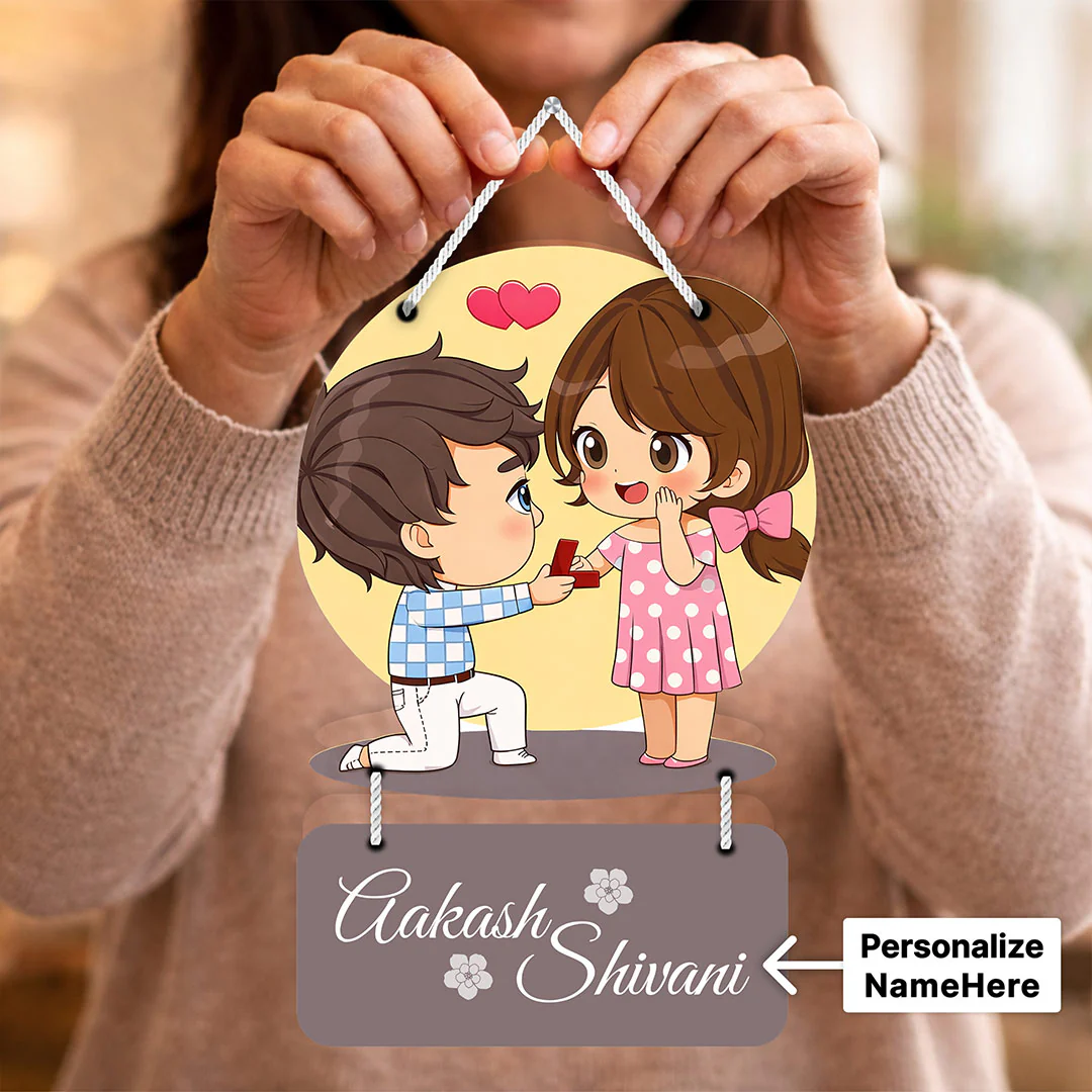 Personalized Proposal Couple Wall Hanger - Image 2