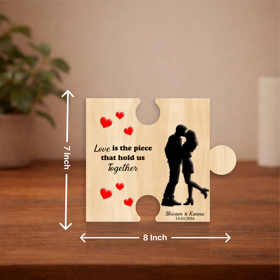 Personalized Puzzle Shape Wooden Plaque- 8x7" - Image 2