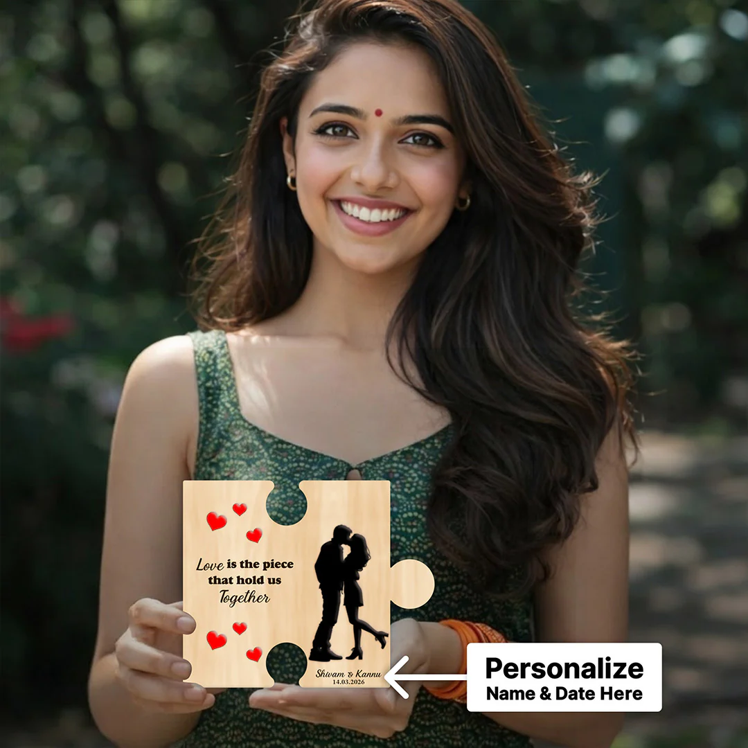 Personalized Puzzle Shape Wooden Plaque- 8x7" - Image 3