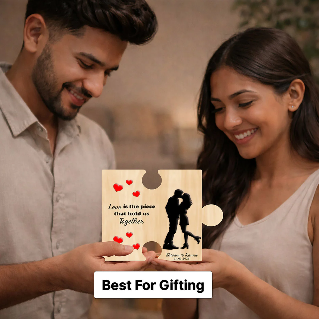 Personalized Puzzle Shape Wooden Plaque- 8x7" - Image 4