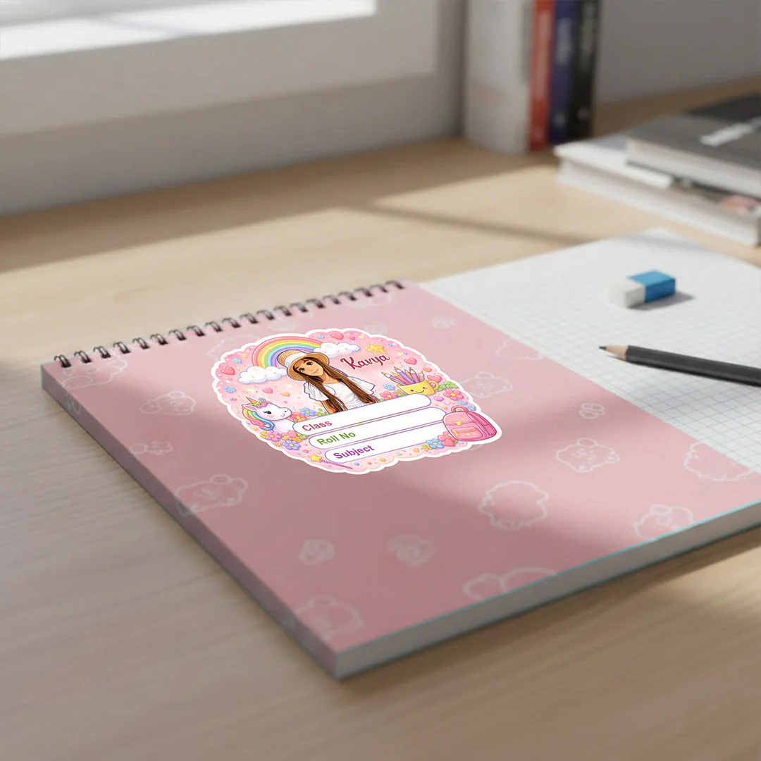 Personalized Rainbow Unicorn Girl Theme Kids Name Slips (2x3 Inch, 24 Stickers) - Image 6