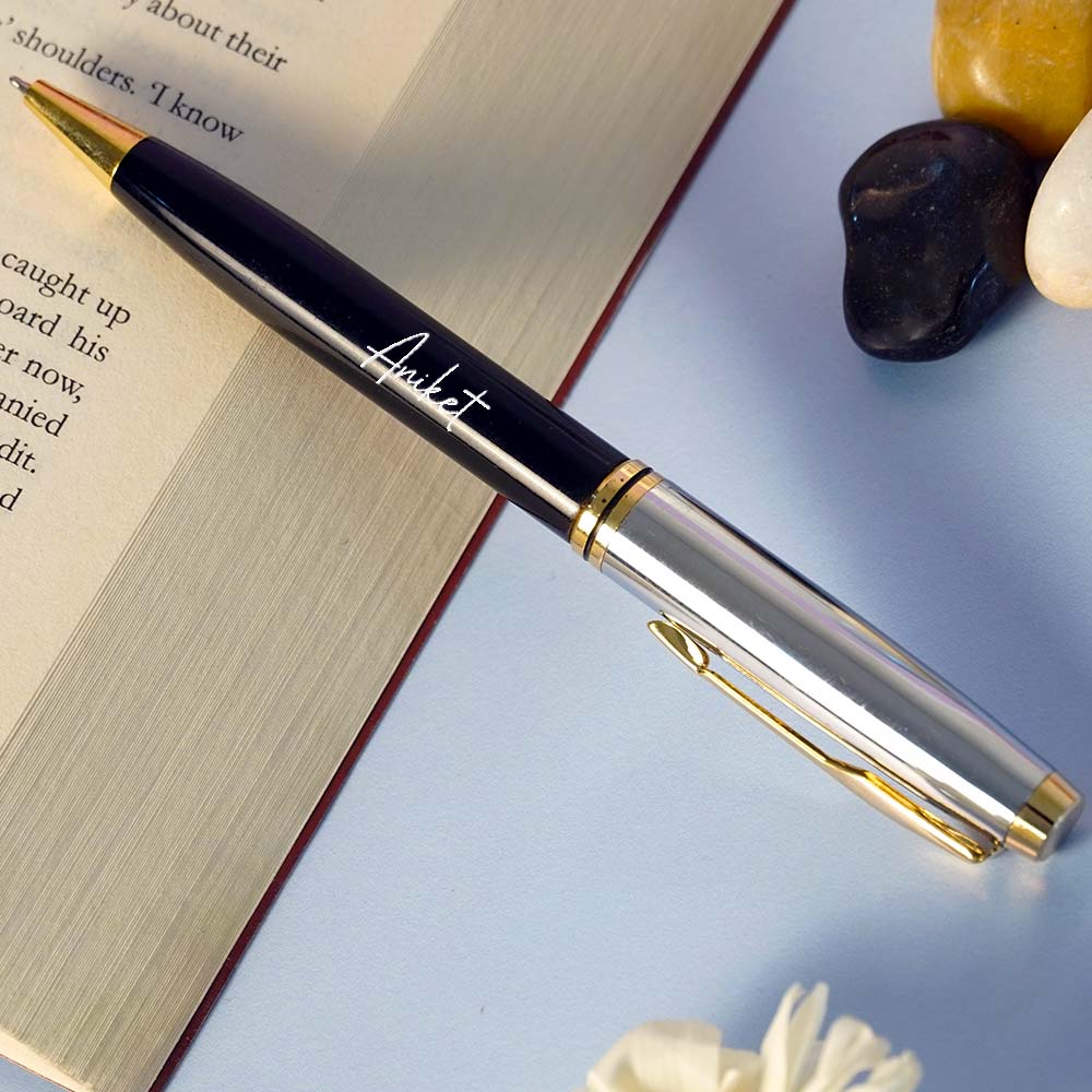 Engraving Metallic Finish Ball Pen - Black
