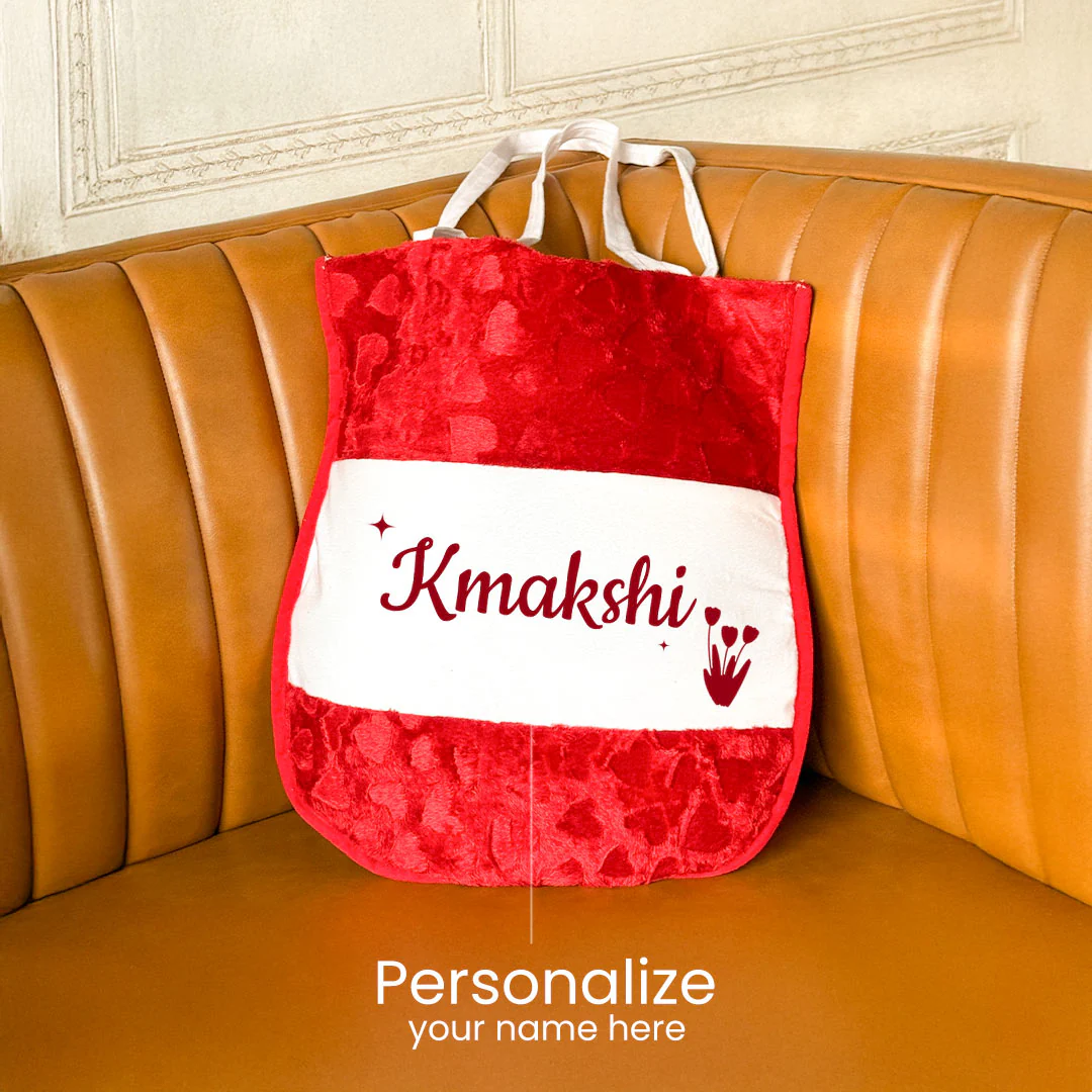 Personalized Red Velvet Name Bag