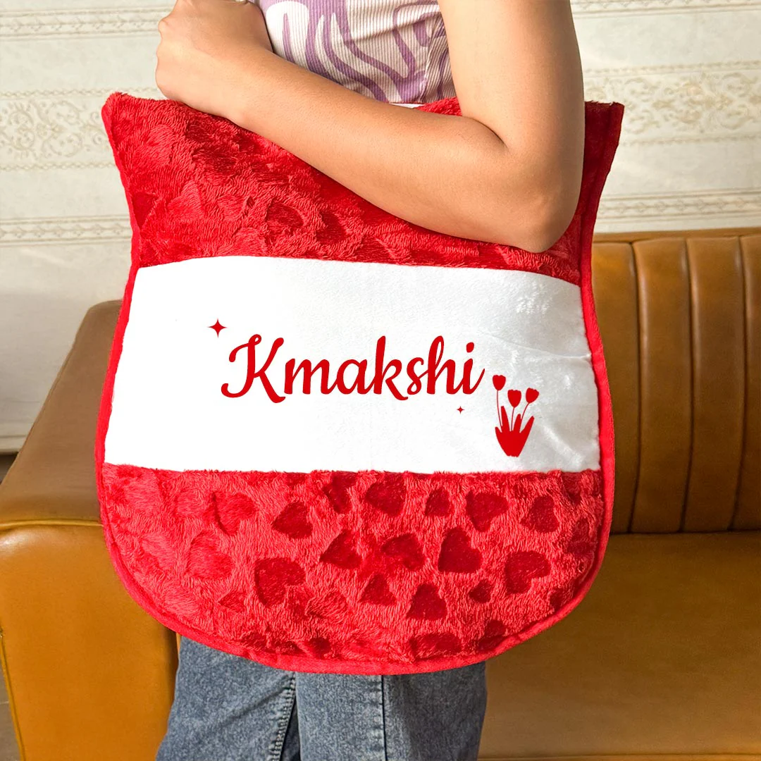 Personalized Red Velvet Name Bag - Image 2