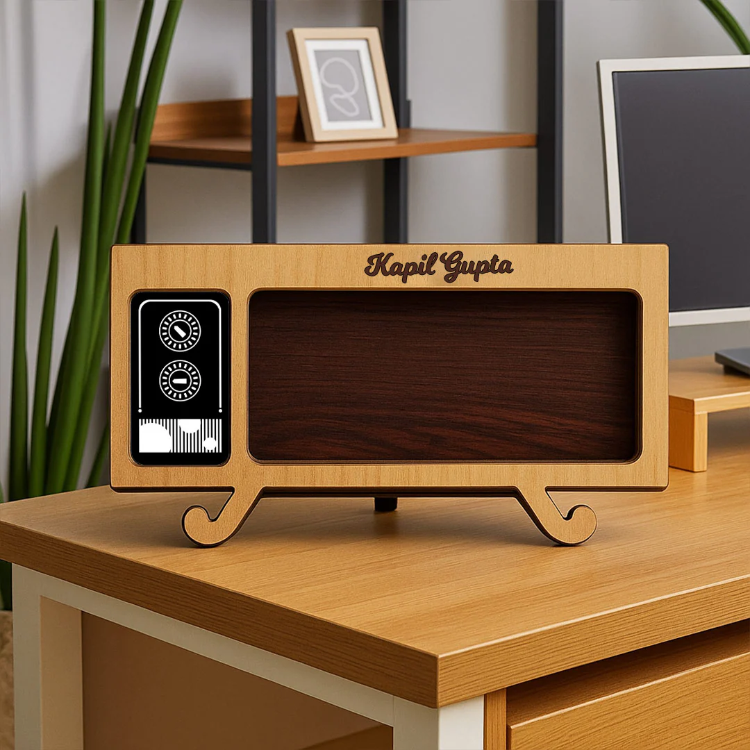 Personalized Retro Wooden Mobile Stand -8x4" - Image 5