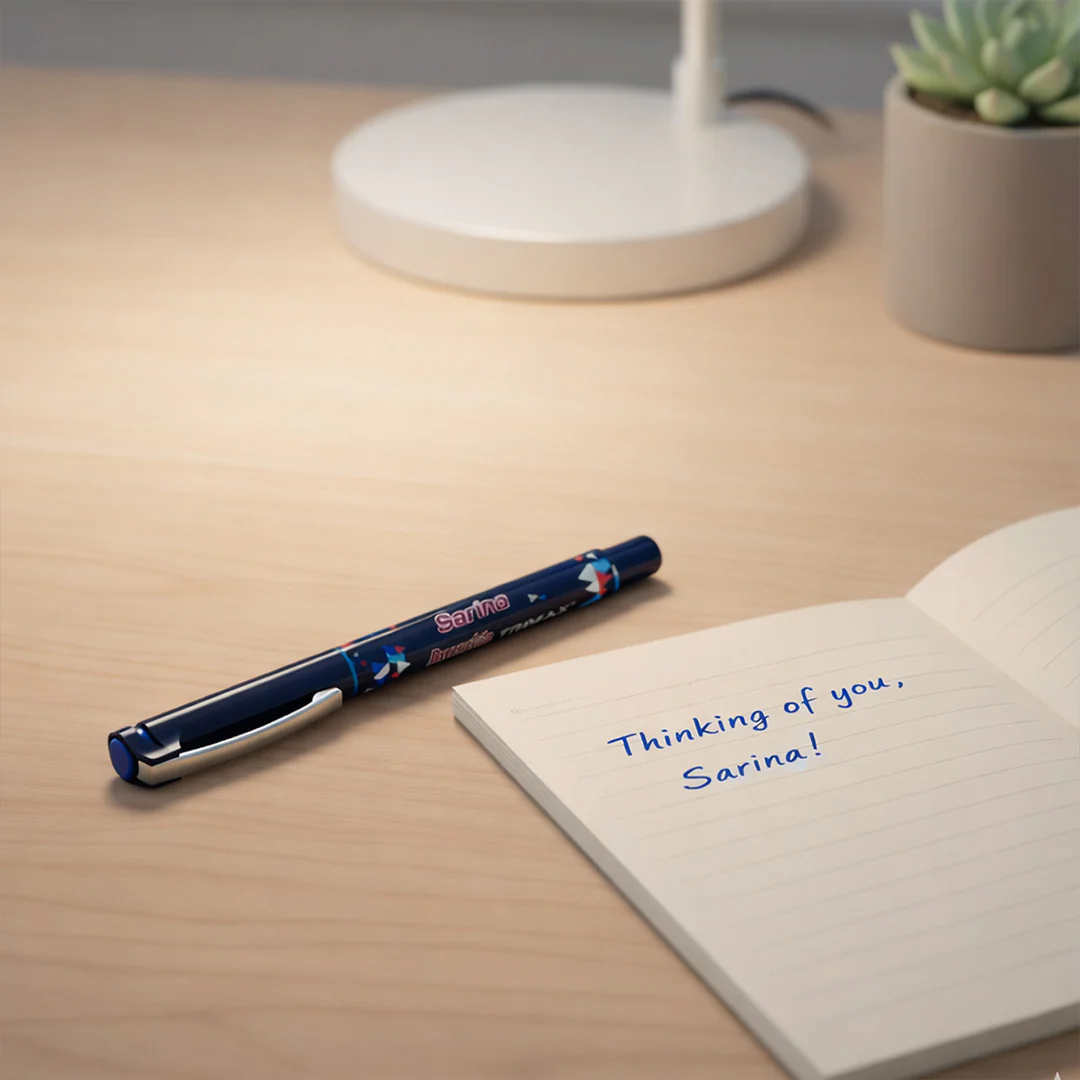 Personalized Reynolds Trimax Roller Ball Pen (Blue, 0.5 mm)