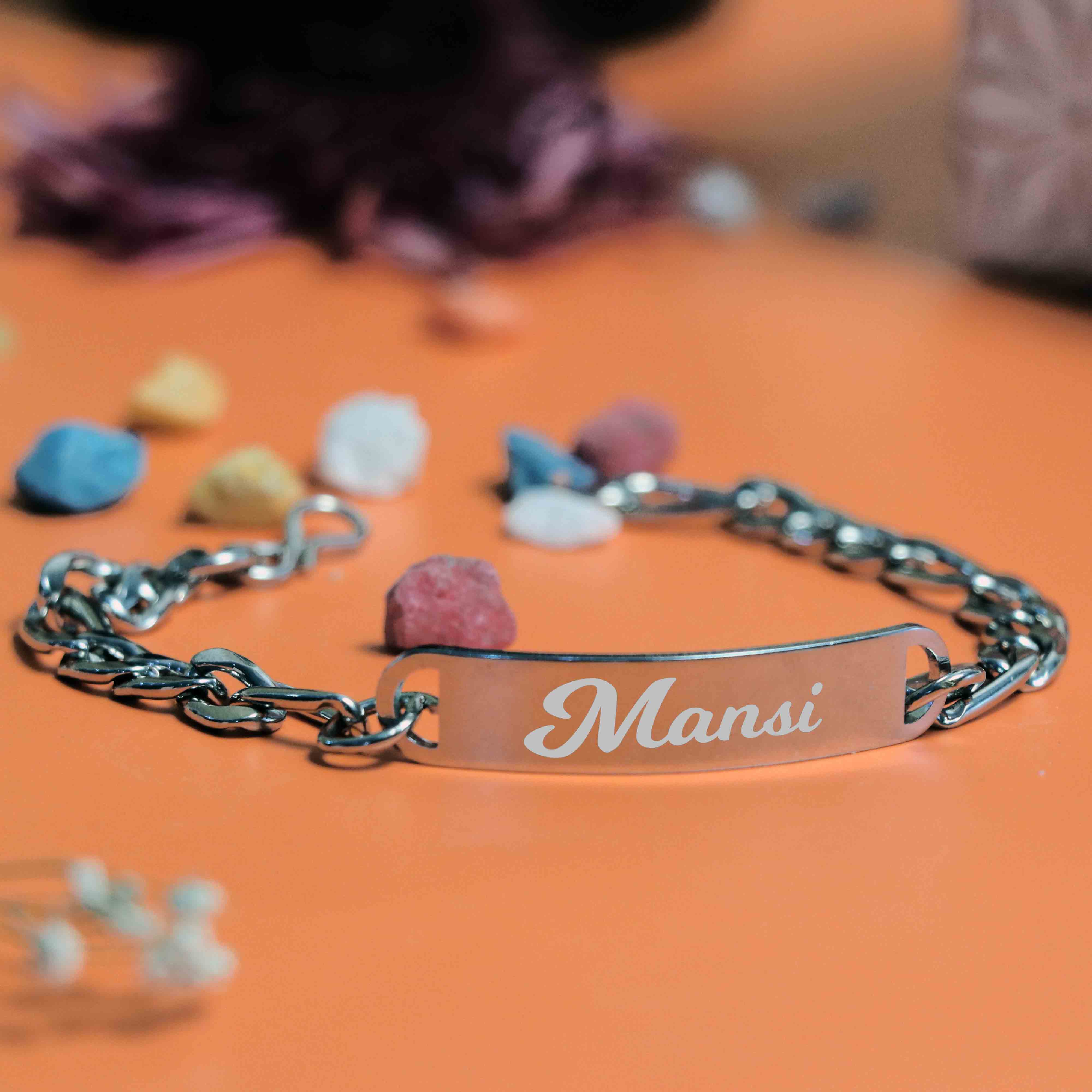 Personalized Name Bracelet- Silver - Image 3