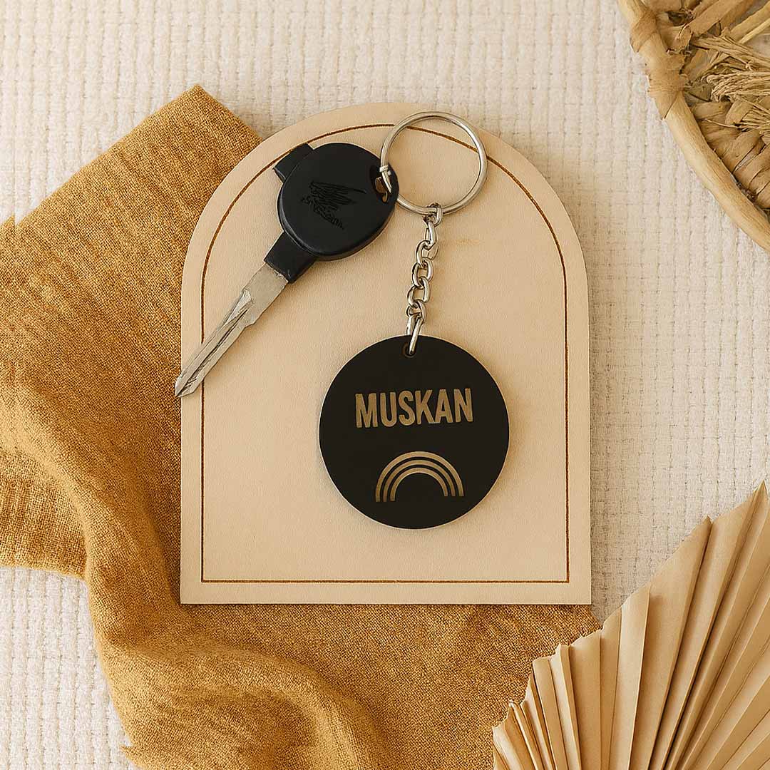 Personalized Round Acrylic Keychain with Name - Image 3