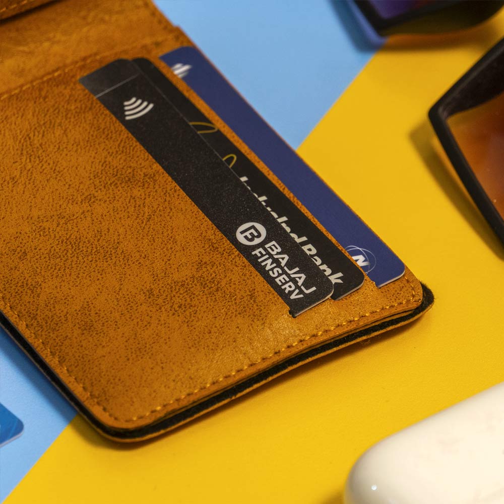 Premium Color Leather Wallet - Tan - Image 3