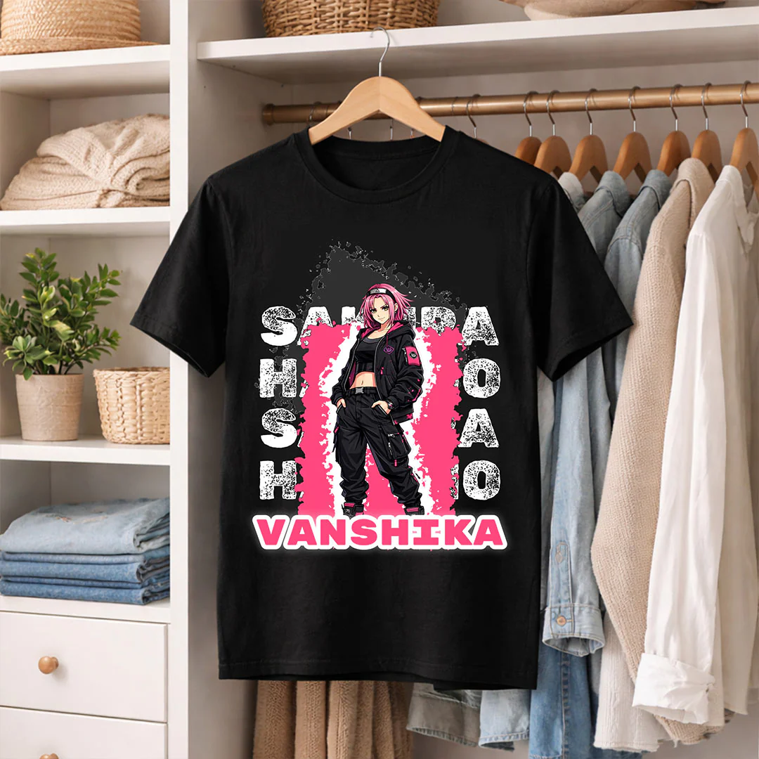 Personalized Sakura Haruno Anime Name T-Shirt - Image 4