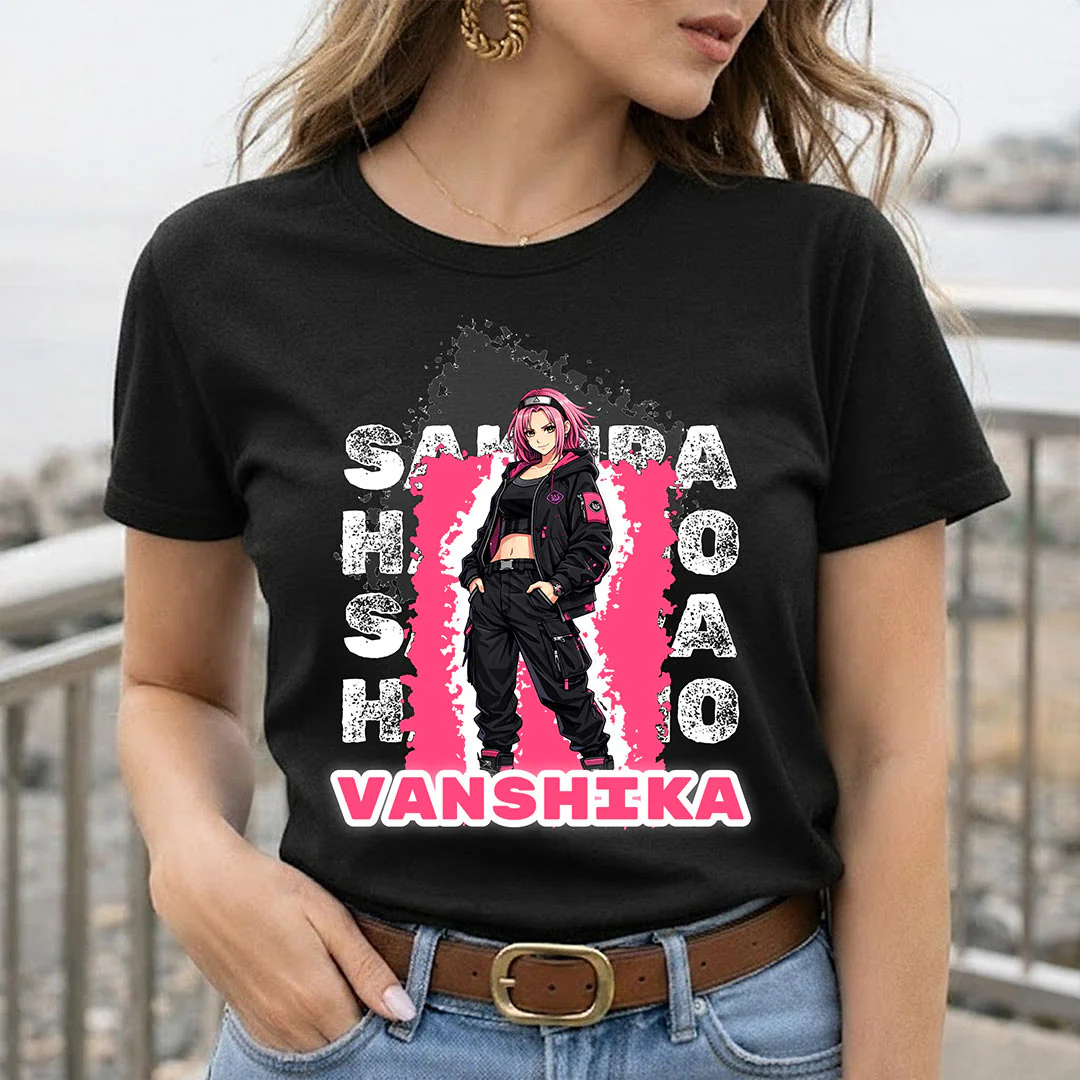 Personalized Sakura Haruno Anime Name T-Shirt - Image 5