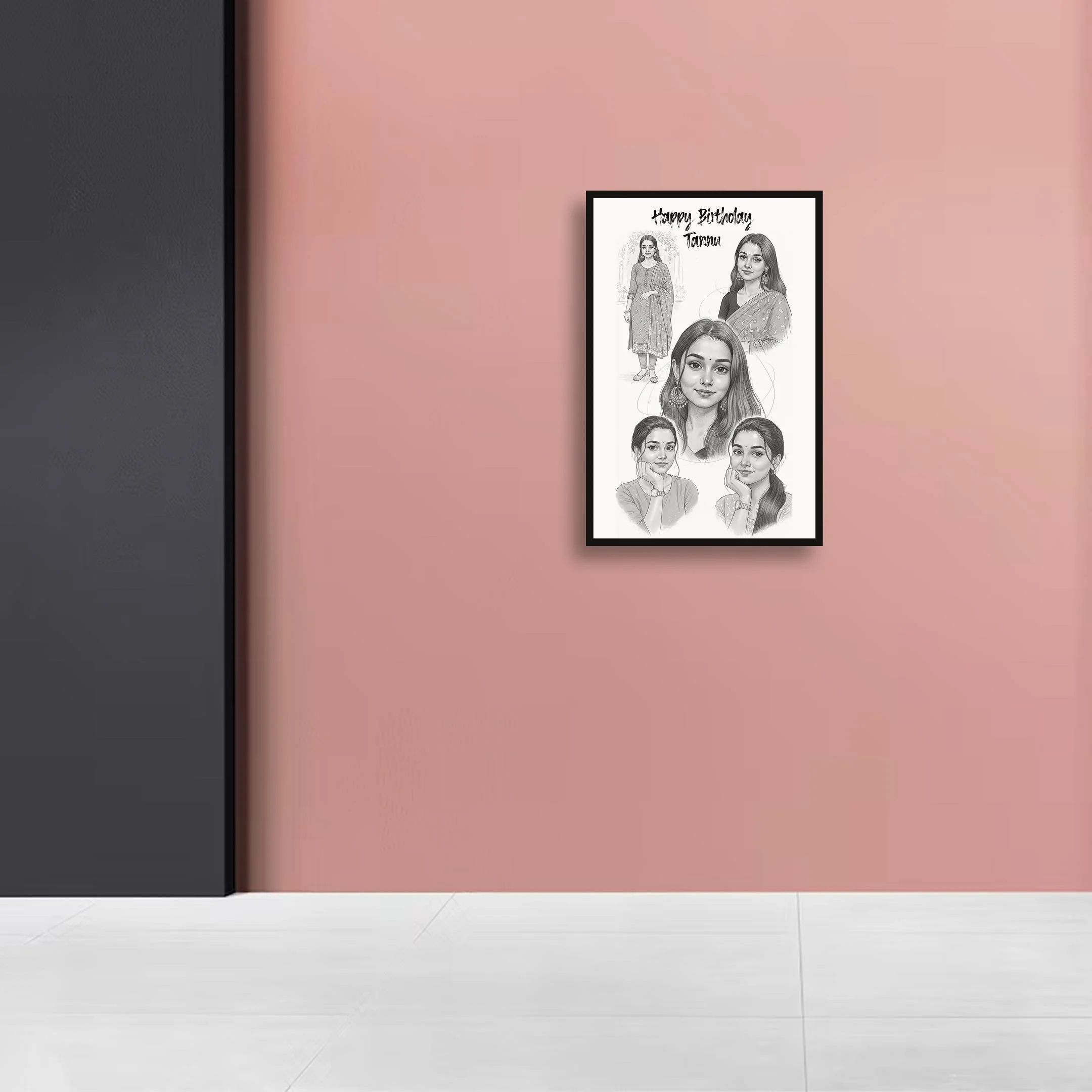 Personalized Sketch Portrait Frame – Birthday Special - Image 4